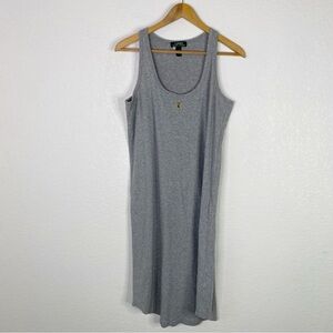 Vintage Lauren Ralph Lauren Gray Cotton Crest Tank Dress